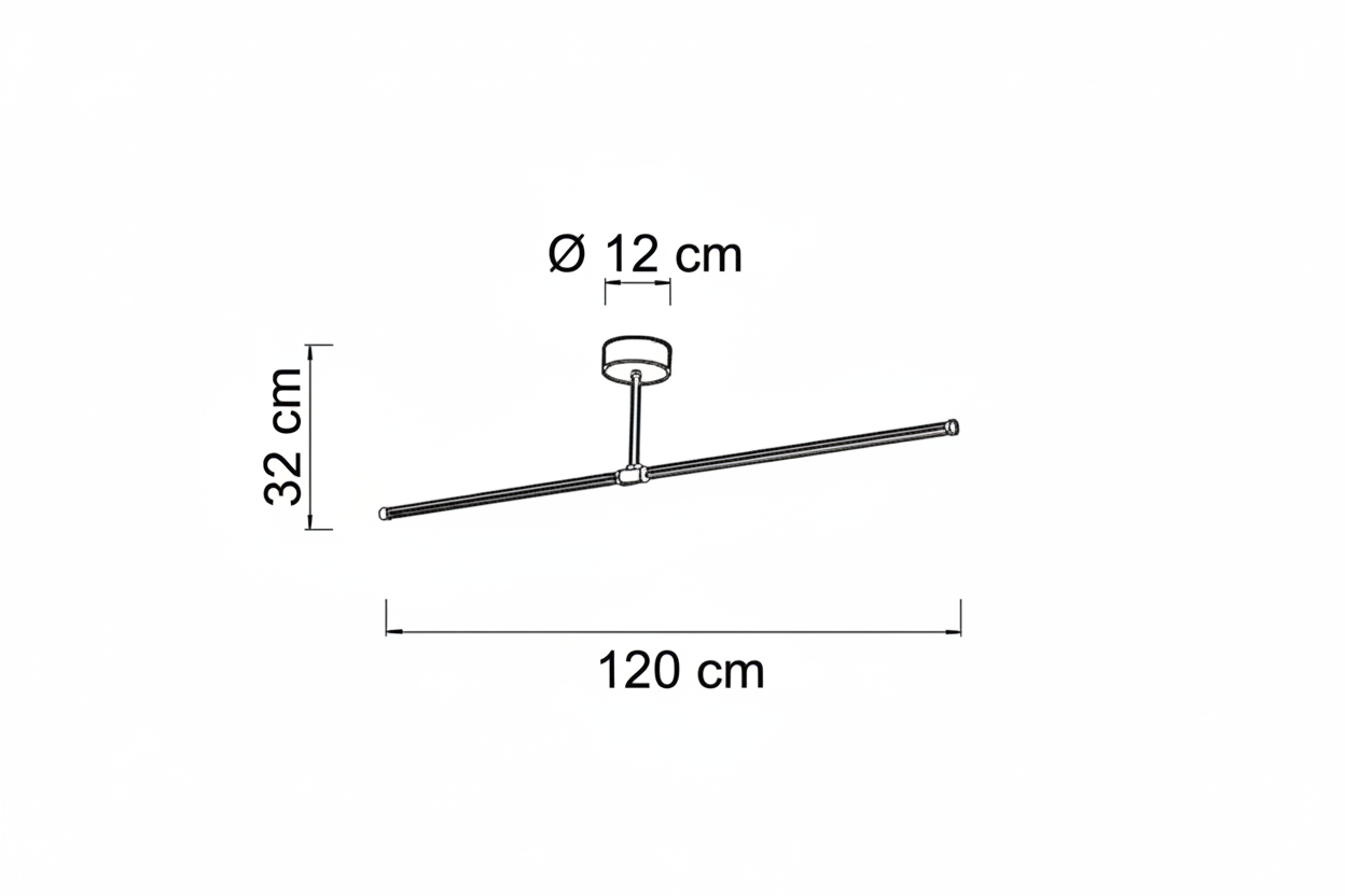 Jia plafoniera oro 120cm