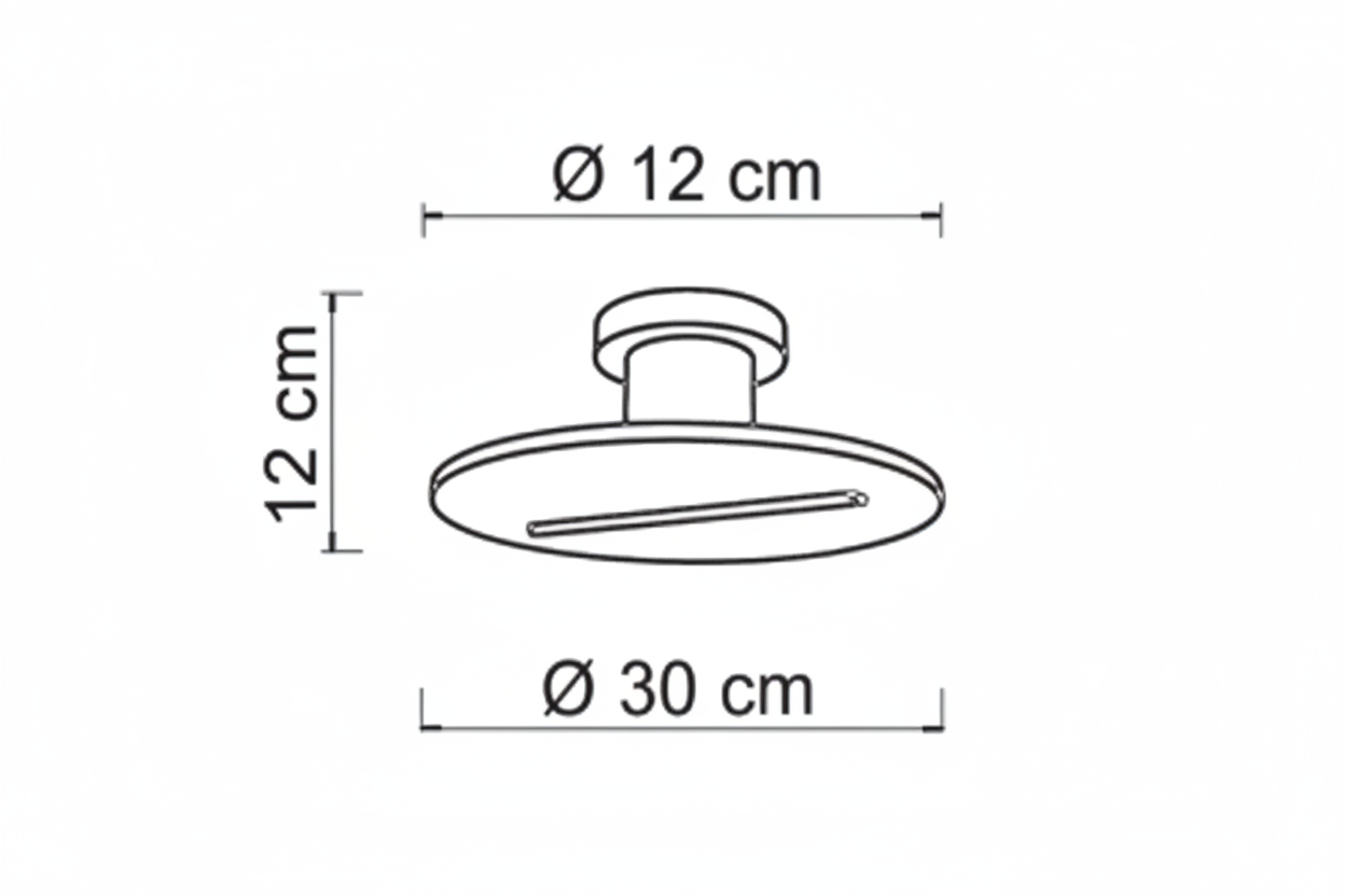 Roi plafoniera Ø30cm nero