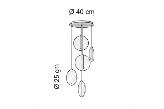 Roi sospensione oro Ø40cm