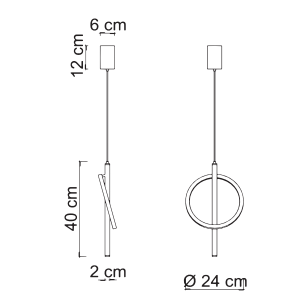 Leo sospensione nero Ø24cm
