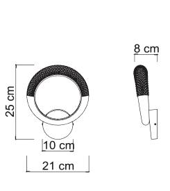 Montana applique nera 21cm