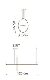 Anello sospensione oro 120cm