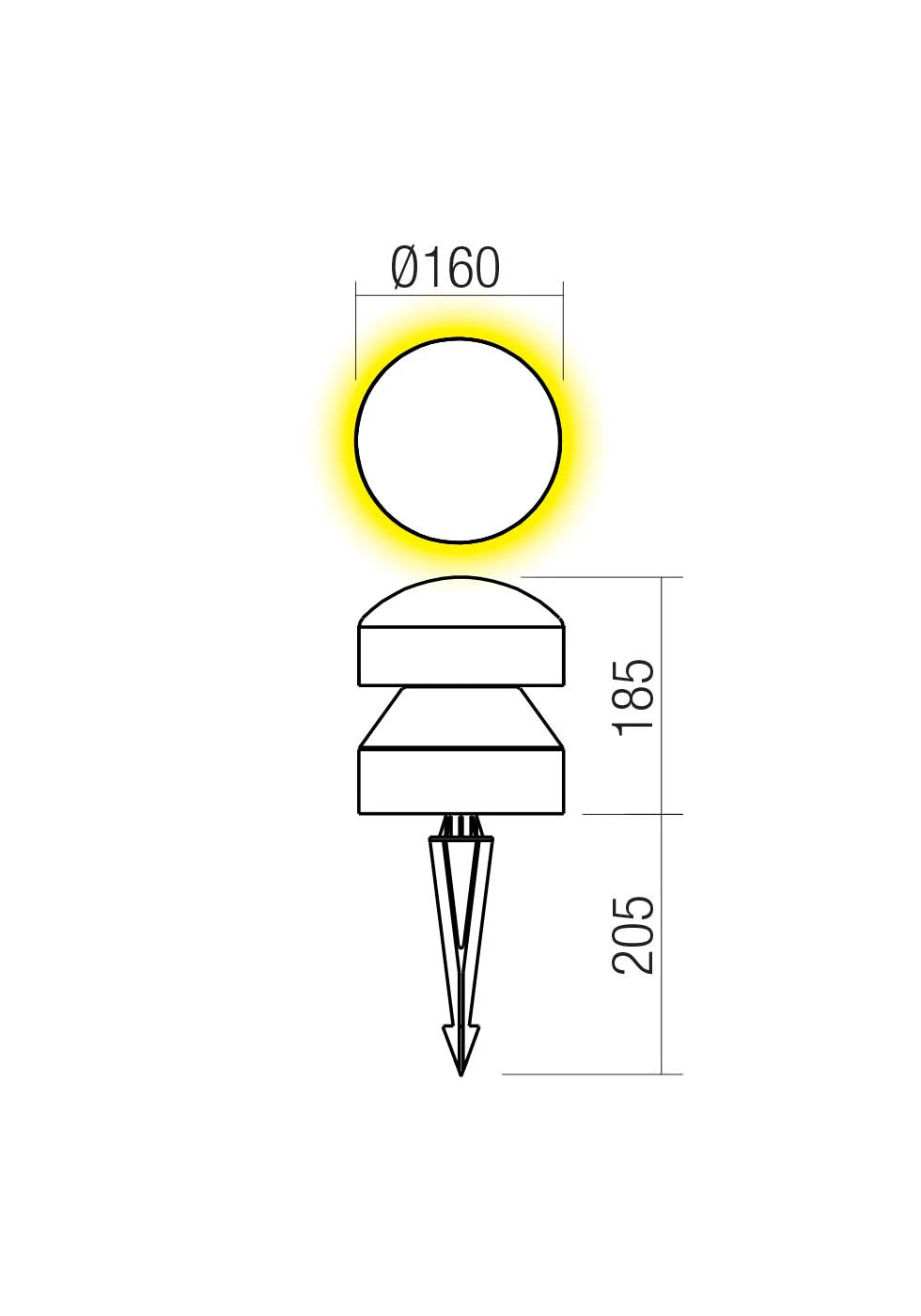 Cliff Paletto 360° Light Emission Ø160 24V Dc 2700k